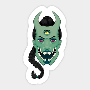 Snarling Monster Girl Sticker